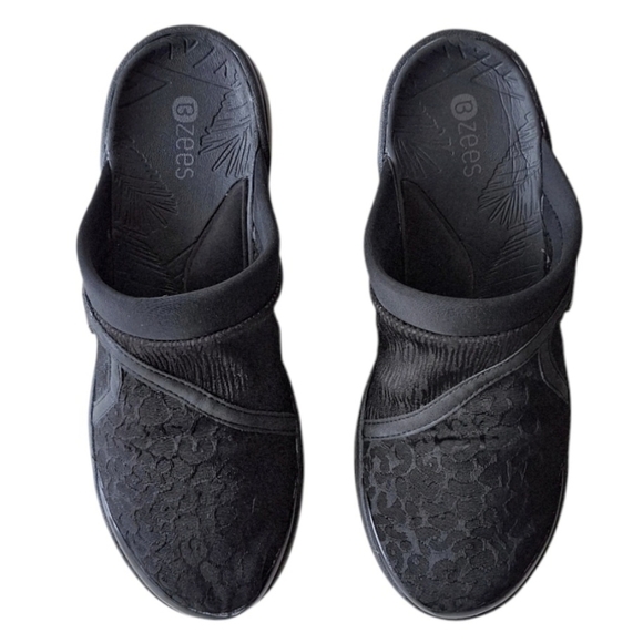 Bzees Black Fabric Slip On Clogs Nurse 9.5 - Picture 1 of 7